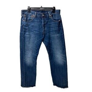 Vintage Levis Jeans Mens 34x29 Blue 501 Button Fly Straight Leg Medium Wash